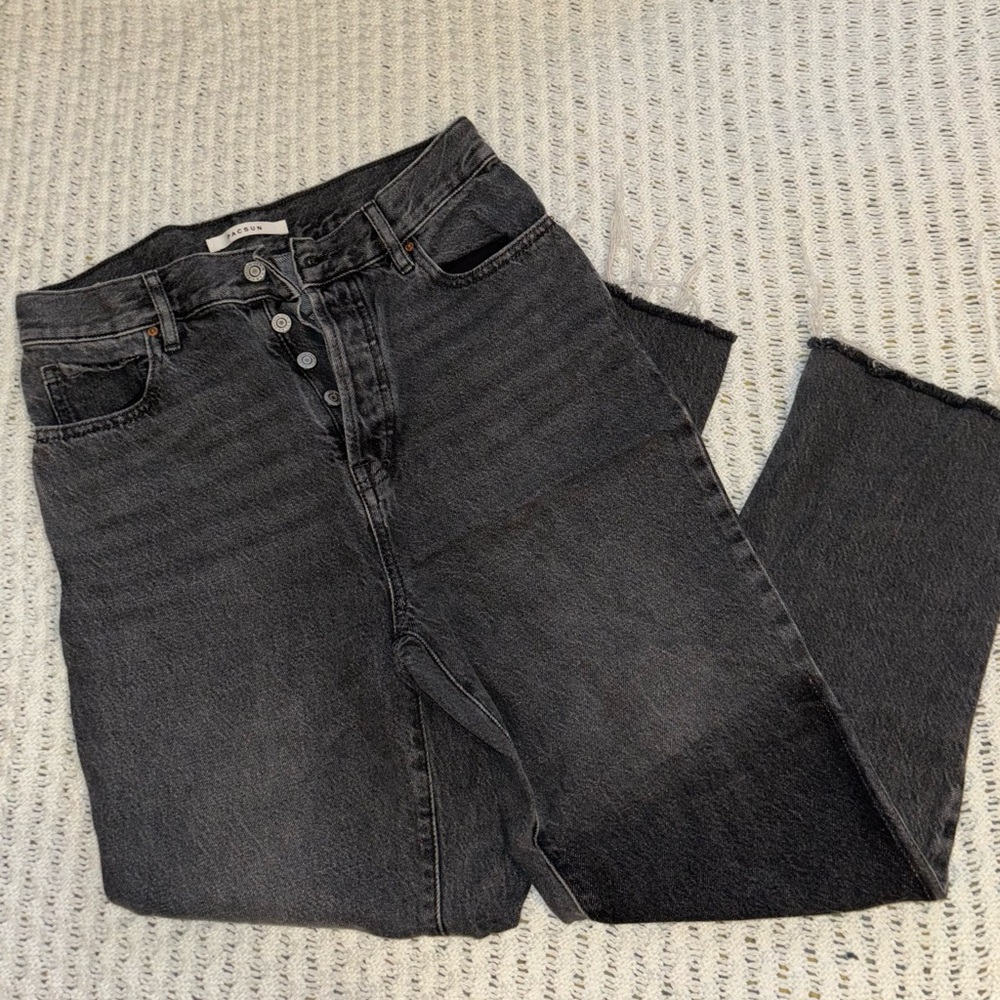 Faded gray & black PacSun Straight Jeans